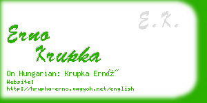 erno krupka business card